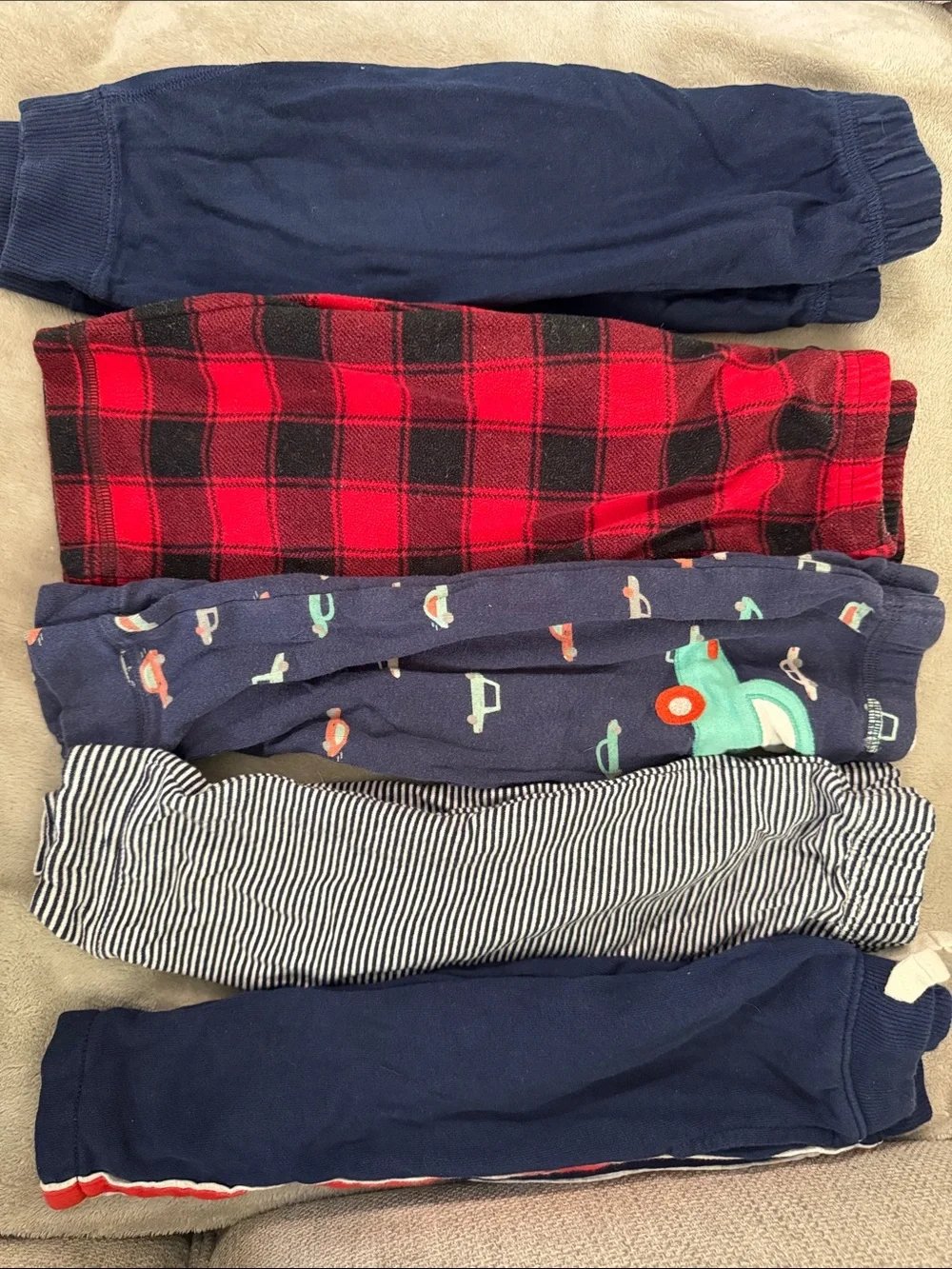 Carter's Boys Mixed Jogger Set - Navy, Red, Striped & Printed